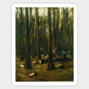 lumberjack in the forest 1898 - Max Liebermann Sticker